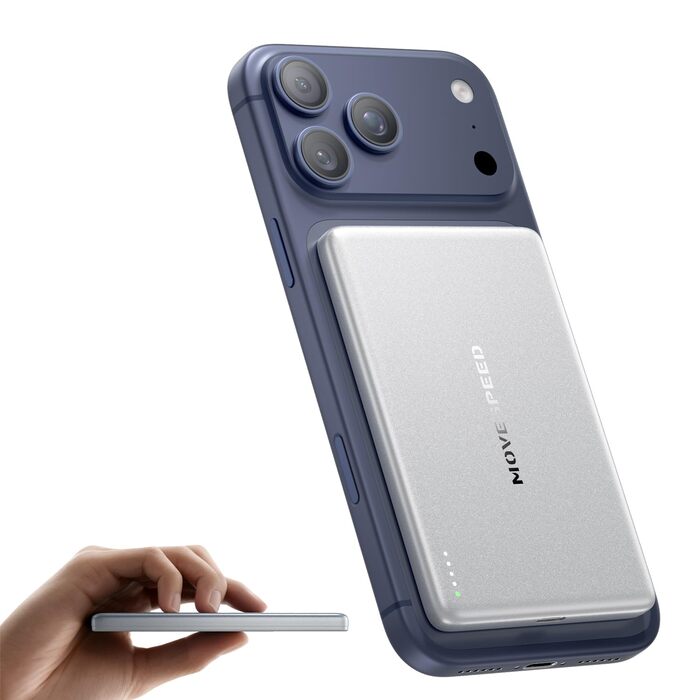 Power Bank Magsafe 5000mAh Slim (Білий перламутр) - Бездротовий магнітний акумулятор для iPhone та Samsung