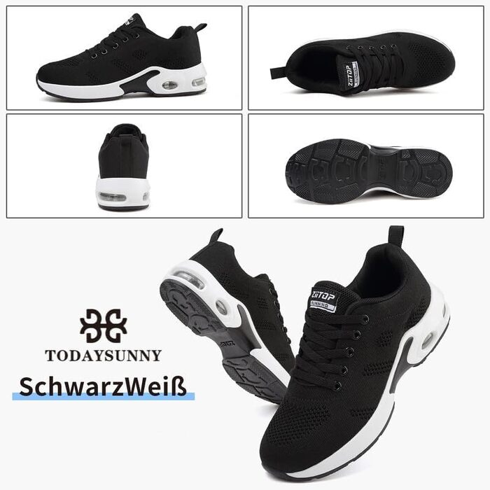 Жіночі кросівки для бігу та ходьби. Зручні, дихаючі, з амортизацією, спортивні, фітнес, для занять у залі та на вулиці. Чорно-білі, розмір 38 EU.