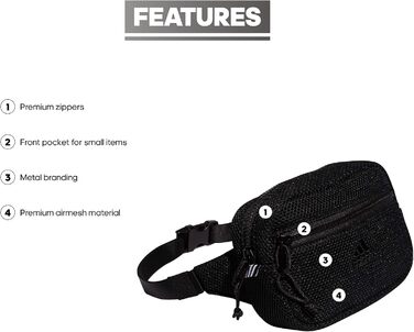 Унісекс поясна сумка adidas Airmesh для подорожей, спорт, чорна