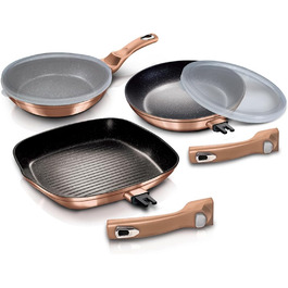 Набір сковорідок Berlinger Haus Metallic Line Rose Gold Edition (5 шт.) з знімним ручками