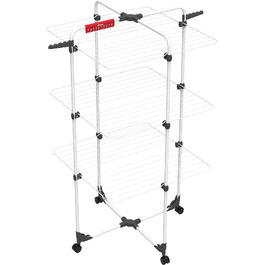 Сушарка для білизни Vileda Mixer 3 Ultimate Turmwäscheständer Black Edition, 30 м, сталева, складана, на колесах, сіра