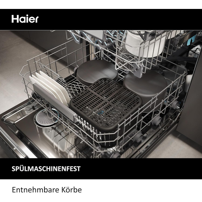 Аерофритюрниця Haier 7 л з вікном, 9 програм, 1700 Вт, LED-дисплей, без олії, для здорового приготування, серія 5 HAF5TWA3, посудомийна, з аксесуарами
