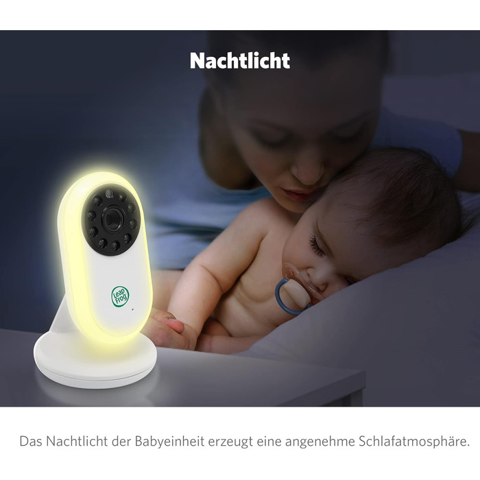 Відеоняня LeapFrog LF2513 без Wi-Fi з IPS LCD екраном 2.8 дюйма, поворотна, з нічним баченням, датчиком температури, радіусом дії 300 метрів, 12 годин роботи від акумулятора