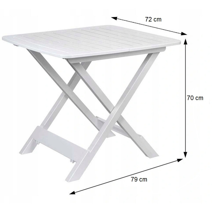 Прямокутний пластиковий стіл VidaXL, 79 x 72 x 70 см