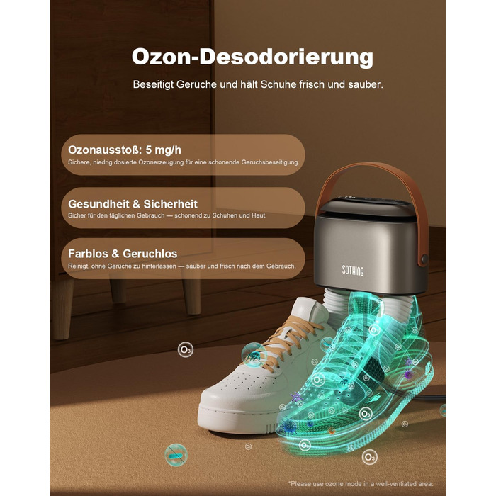Сушарка для взуття електрична SOTHING 95W з озонуванням, 3 режими, таймер до 9 годин, для лижних черевиків