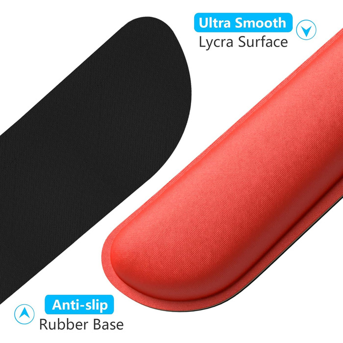 Підставка для зап'ястя Dapesuom з Memory Foam - комфортна підтримка для клавіатури та миші, зменшує біль, для офісу (червона)