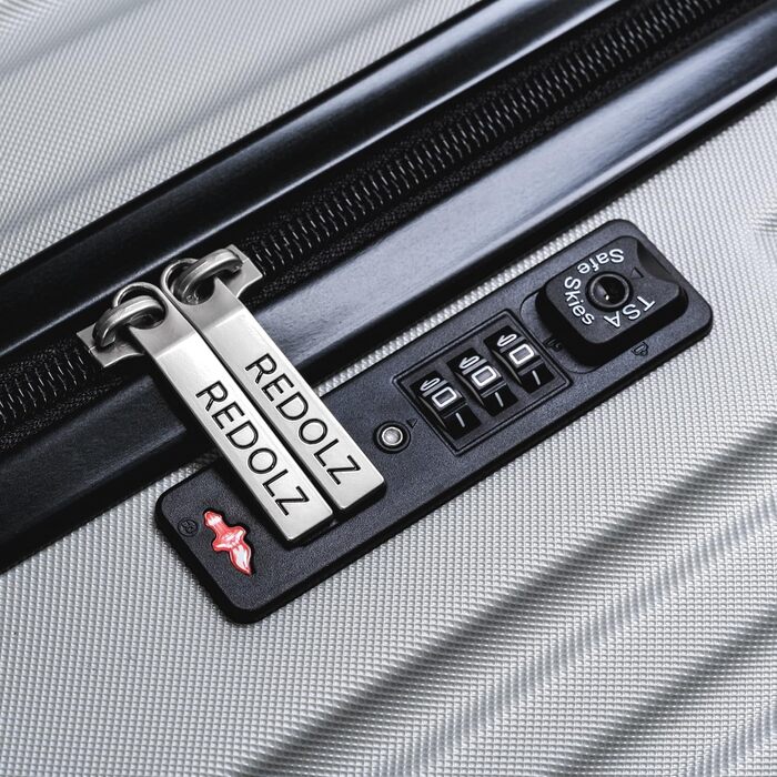 Набір валіз REDOLZ 3 шт. S/M/L | ABS, TSA-замок, 4 колеса | Срібний колір