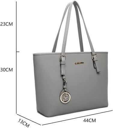 Сумка жіноча Gallantry Paris сіра - містка шопер для документів A4, плечова сумка, сумка для роботи та навчання