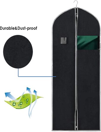 Чохли для одягу, дихаючі, 100 см (4 шт) для піджаків, костюмів, пальто. Захисні мішки для зберігання з прозорим вікном, антипилові.