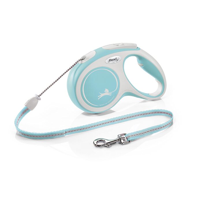 Висувна повідка для собак Flexi, м'який хват, 3/5/8 м, 8-20 кг, блакитний, M