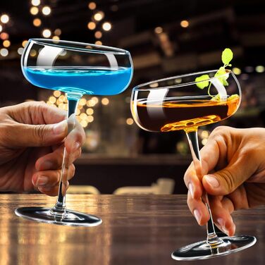 Набір келихів для Мартіні ParaCity 240 мл (4 шт), кришталеві келихи для коктейлів, шампанського, текіли, святкування