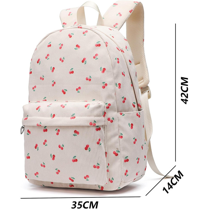Шкільний рюкзак для дівчаток: легкий, для підлітків, з відділенням для ноутбука (вишня)