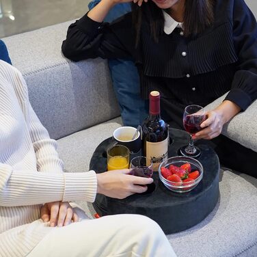 Couch Drink Holder, Sofa Drink Holder, Removable and Washable Velvet Cup Cozy Pillow Cushion Lap Tray with Coffee Cup Holder for Home, Car, Bathroom, Park, Travel, Indoor, Outdoor – Grey