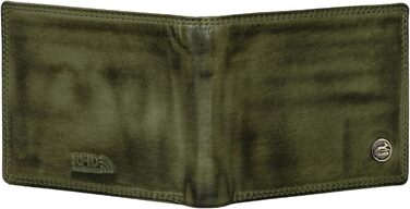 Чоловічий гаманець Volmer Leder з RFID-захистом, міцний подвійний шов (9+4 картки - Оливковий)