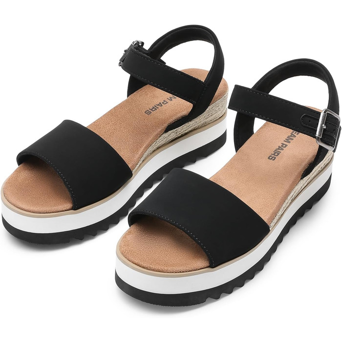 Еспадрильї жіночі Dream Pairs босоніжки на платформі, чорні 37 EU