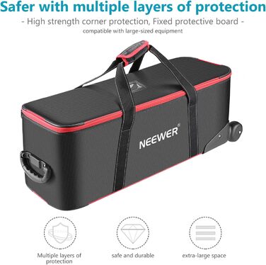 Рюкзак для камери NEEWER Pro: водонепроникний, з захистом від ударів, з замком-кодовиком, сумісний з DJI Drone, DSLR, об'єктивами та аксесуарами (77x28x27 см, чорний)