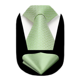 Краватка однотонна Hisdern для чоловіків з нагрудником, класичний стиль, весілля, бізнес, вечірка, салатний колір