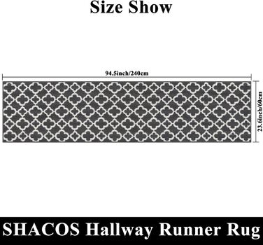 Килимок для підлоги SHACOS з антиковзким покриттям, 50x150 см (60x240 см), темно-сірий. Килимок для кухні, вітальні, передпокою, легко миється