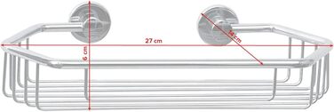 Душова поличка tesa draad, латунь, хромована, з клеєм, 65x275x135 мм