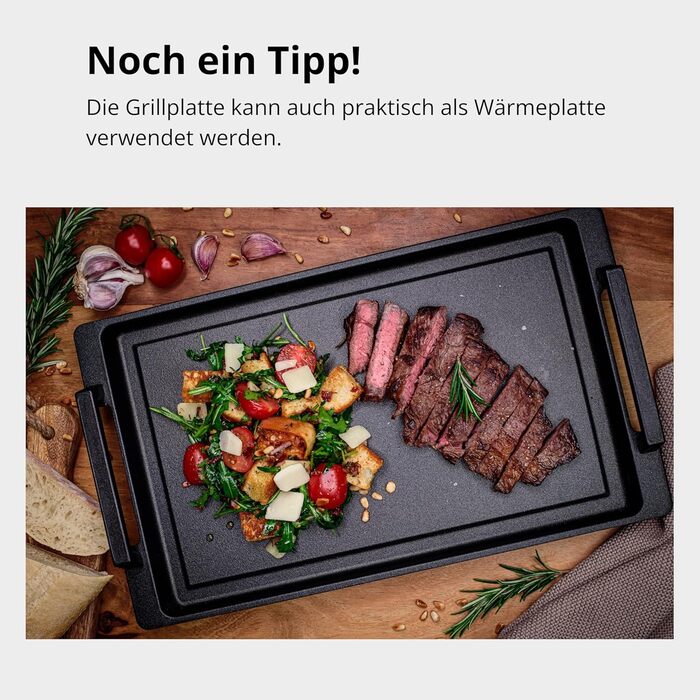 Гриль-плита Teppanyaki 41x24 см Lieblingspfanne з бічними ручками, антипригарна алюмінієва планча для всіх типів плит, включно з індукцією та духовкою