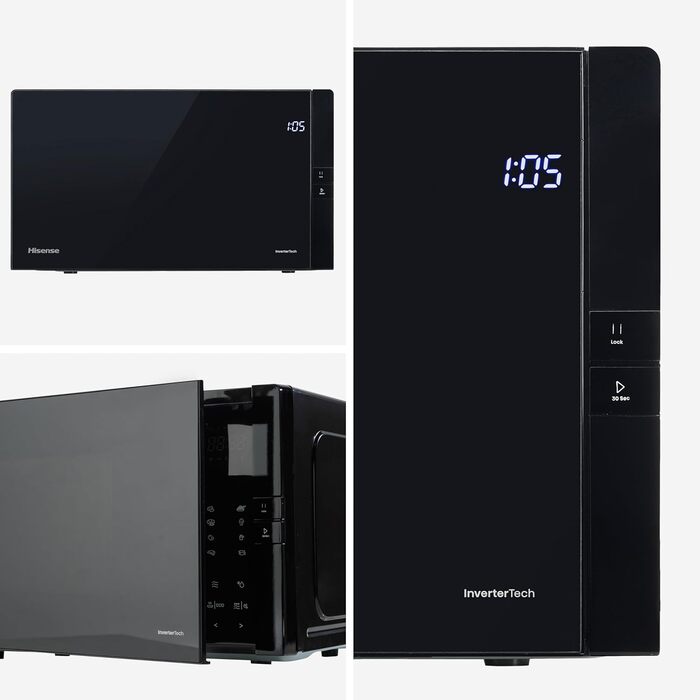 Мікрохвильова піч Hisense H20MOBS4HI 25 л з InverterTech, керамічним покриттям та цифровим керуванням