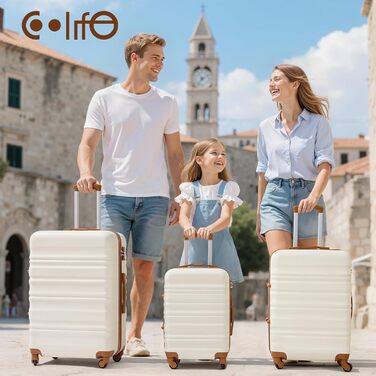 Валіза COOLIFE з жорстким корпусом, тріскачка, валіза для подорожей з TSA-замком та 4 колесами (Зелений, Набір валіз)