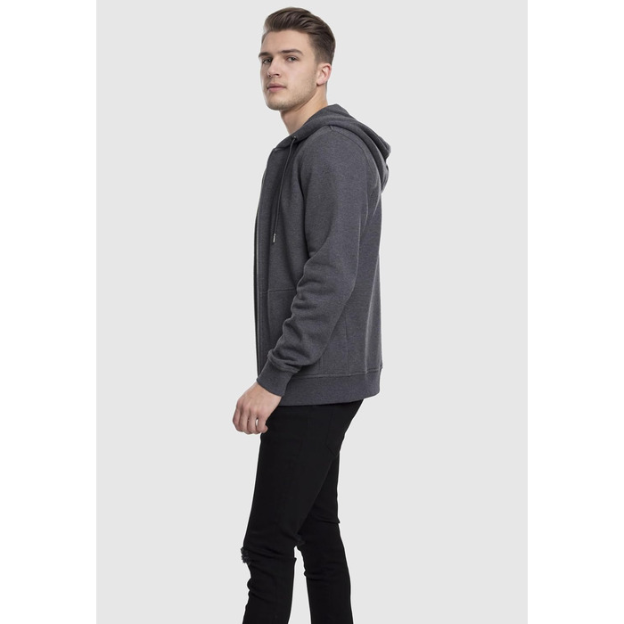 Чоловіча базова толстовка-худі Urban Classics Basic Zip Hoody на блискавці, колір Charcoal (темно-сірий)