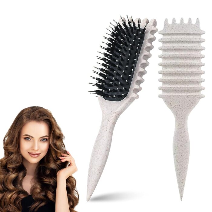 Щітка для кучерявого волосся Lockenbürste: формування локонів та об'ємне укладання (світло-бежева)