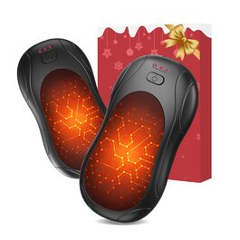 Електричний грілка для рук, USB грілка для рук, 2 шт. - подарунок для жінок, чоловіків, дітей. 3 режими, до 18 годин тепла, для гольфу, кемпінгу, полювання. Чорний