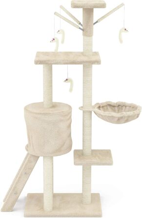 Дерев'яний кігтеточка для котів Beltom® Kratzbaum 140 см, ігровий комплекс, бежевий