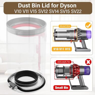 Контейнер для пилу AiLomey (замінник) для пилососів Dyson V12 Detect Slim, V10 Digital Slim. Сумісний з моделями V11, V15. Номер деталі 965272-01