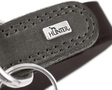 Нашийник для собак HUNTER LEMVIG, шкіряний, чорний/сірий, розмір 40, Made in Germany