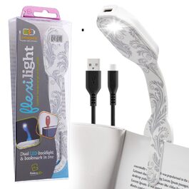 Flexilight LED ліхтарик для читання з кліпсою та зарядкою 2-в-1 | Лампочка-закладка для книг | Дитячий та дорослий ліхтар для читання | Аксесуари для книг | Подарунок для книголюбів (Лінивець, новий)