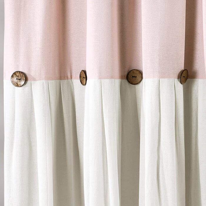 Шторка для душу Lush Decor з льону, 183 x 183 см, сірий та білий (Blush & White)