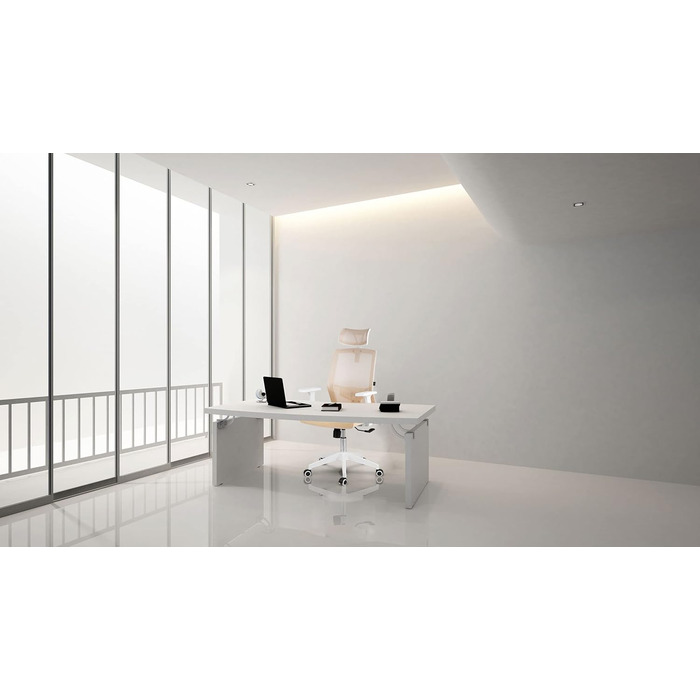 Офісний стіл Rotar - ергономічне крісло для офісу з регулюванням висоти, зручне та практичне, з дихаючою тканиною, стабільна конструкція, 67 x 65 x 125 см, колір бежевий