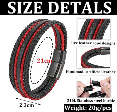 Чоловічий шкіряний браслет ручної роботи, чорний, коричневий, синій, 21 см, шкіряний браслет для чоловіків, подарунок, ювелірні вироби, подарунок на День батька