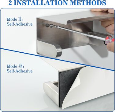 Тримач туалетного паперу Mooche з нержавіючої сталі, 17,5 см, полірований – надійний для ванної кімнати та дому