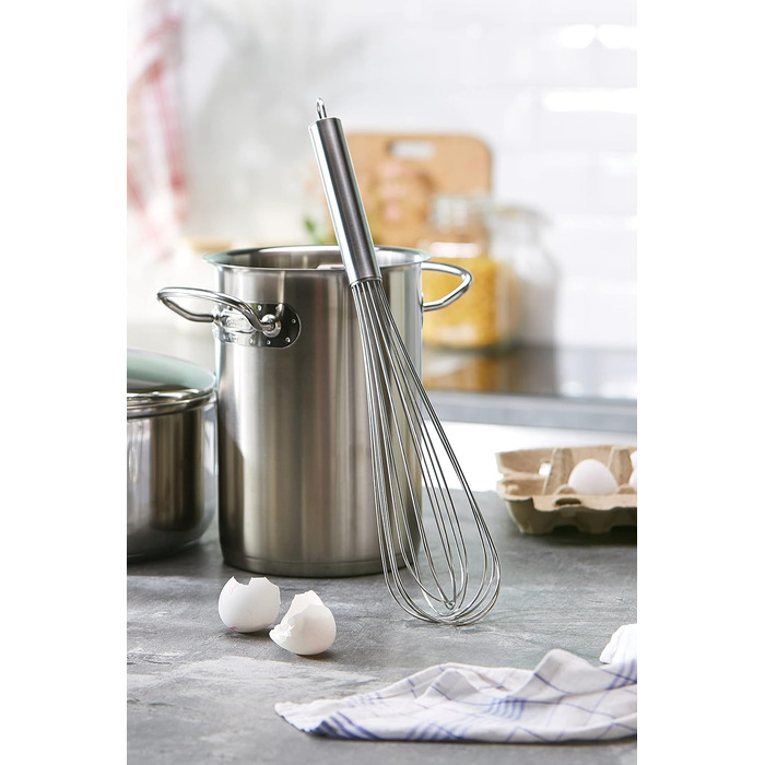 Вінчик термоhauser Schneebesen з нержавіючої сталі, 40 см, з нержавіючою ручкою та гачком для підвішування, 16 петель