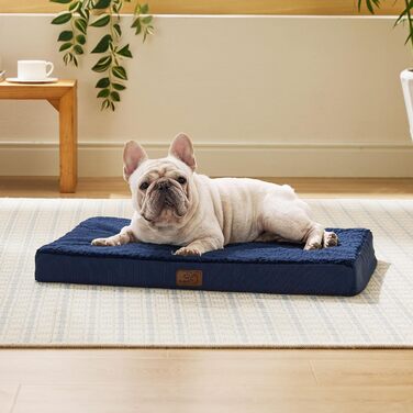 Ортопедичне ліжко для собак BEDSURE - ліжко-кімнат для маленьких собак, 76x51x8 см, Navy Blue (темно-синій)