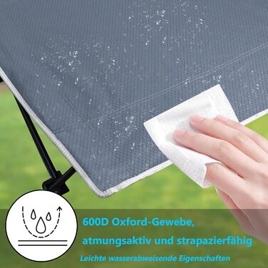 Ліжко похідне складане для кемпінгу та гостей, 190x62x38 см, з сумкою для транспортування - Feldbett