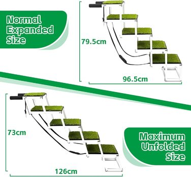 Східці для собак Hunderampe: легкі, складані, з антиковзким покриттям, для великих собак (до 70 кг), підходять для SUV, Jeep та вантажівок