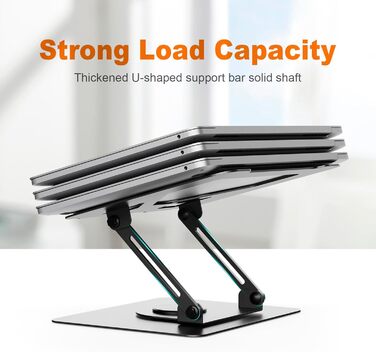 Підставка для ноутбука GRIFEMA GB1050, регульована по висоті, 360° обертання, ергономічна та з вентиляцією, сумісна з MacBook, Dell та ноутбуками 11-17 дюймів, чорна