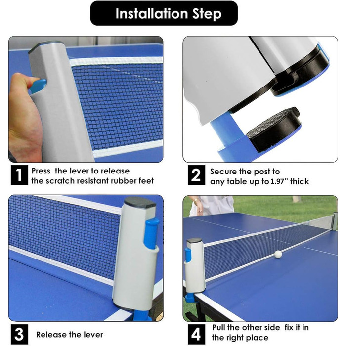 FBSPORT Набір для пінг-понгу Професійний: стіл, 2 ракетки, сітка, 6 м'ячів, сумка. Підходить для гри в приміщенні та на вулиці.