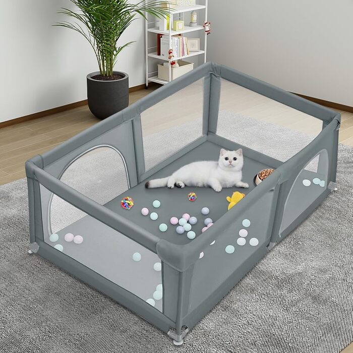 Клітка-забіг для цуценят з дверцятами, 180 x 120 x 66 см. Міцна клітка-забіг для цуценят та маленьких собак з надійного нейлону, легко миється, для використання в приміщенні та на вулиці.