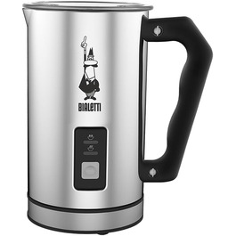 Електричний спінювач молока Bialetti Montalatte, 240 мл, 500 Вт, нержавіюча сталь, срібно-чорний
