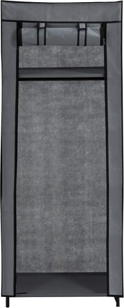 axentia 132891 Wardrobe, approx. 60 x 148 x 45 cm, Grey-black