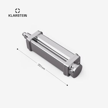 Кухонна машина Klarstein Chiara 1600W з чашею 5L з нержавіючої сталі, 12 швидкостей, LCD-дисплеєм, тиха робота ≤72 dB, набір для випічки, придатний для миття в посудомийній машині, корпус з алюмінію, сірий колір, насадка для пасти Klarstein Chiara