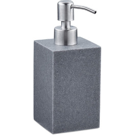 Дозатор для мила Relaxdays 300 мл, наповнюваний, для ванної/кухні, білий (сірий), полірезин, нержавіюча сталь