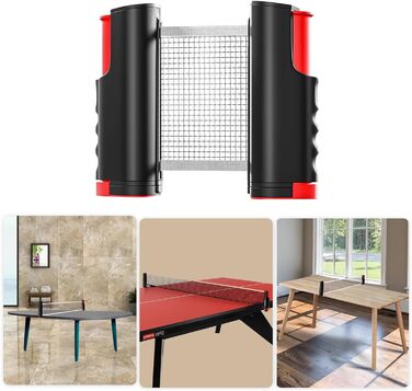 HOMURY Набір для пінг-понгу: 2 ракетки, сітка, 3 м'ячі, сумка, для гри в приміщенні та на вулиці, дитячий та дорослий