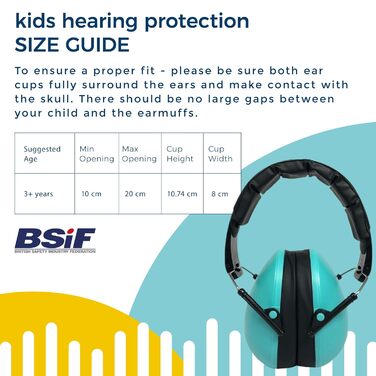 Банд захист для вух для дівчаток та хлопчиків від 2 років - навушники для шумозахисту та зменшення шуму - м'які та регульовані - Лагуна Блакитний